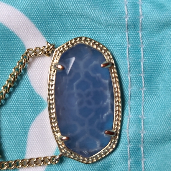Kendra Scott blue periwinkle gold Dylan necklace - Picture 8 of 9